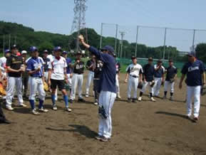 元西武ライオンズ選手による野球教室(上仲原球場)